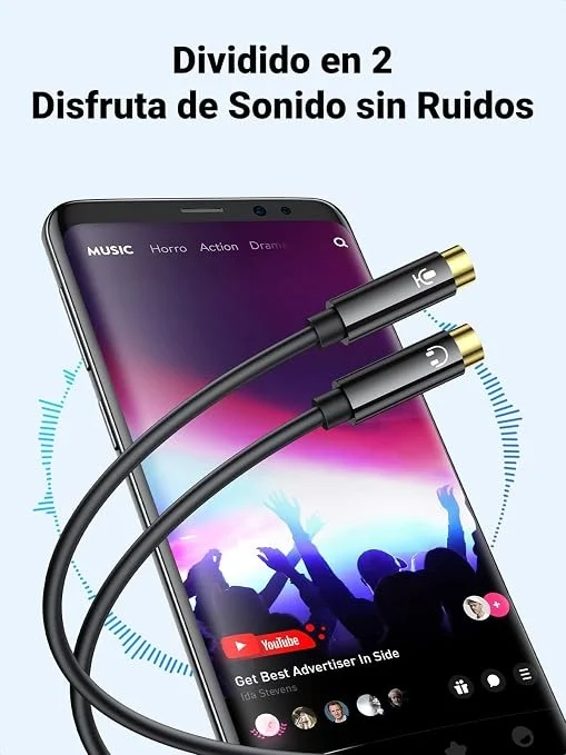 Cable unificador de Jack 3.5mm Plástico Black – Ugreen