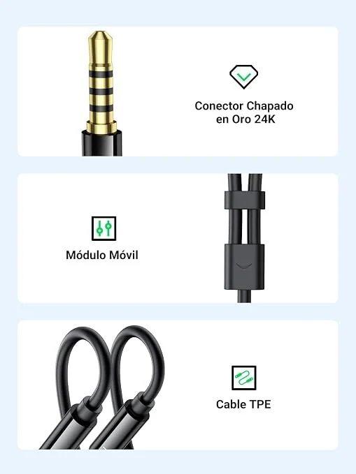 Cable unificador de Jack 3.5mm Plástico Black – Ugreen