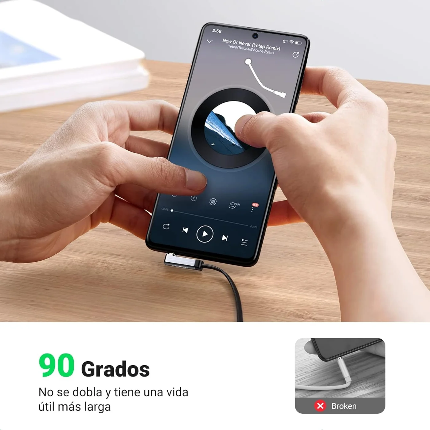 Cable de audio Jack 3.5mm en L de 1m – Ugreen