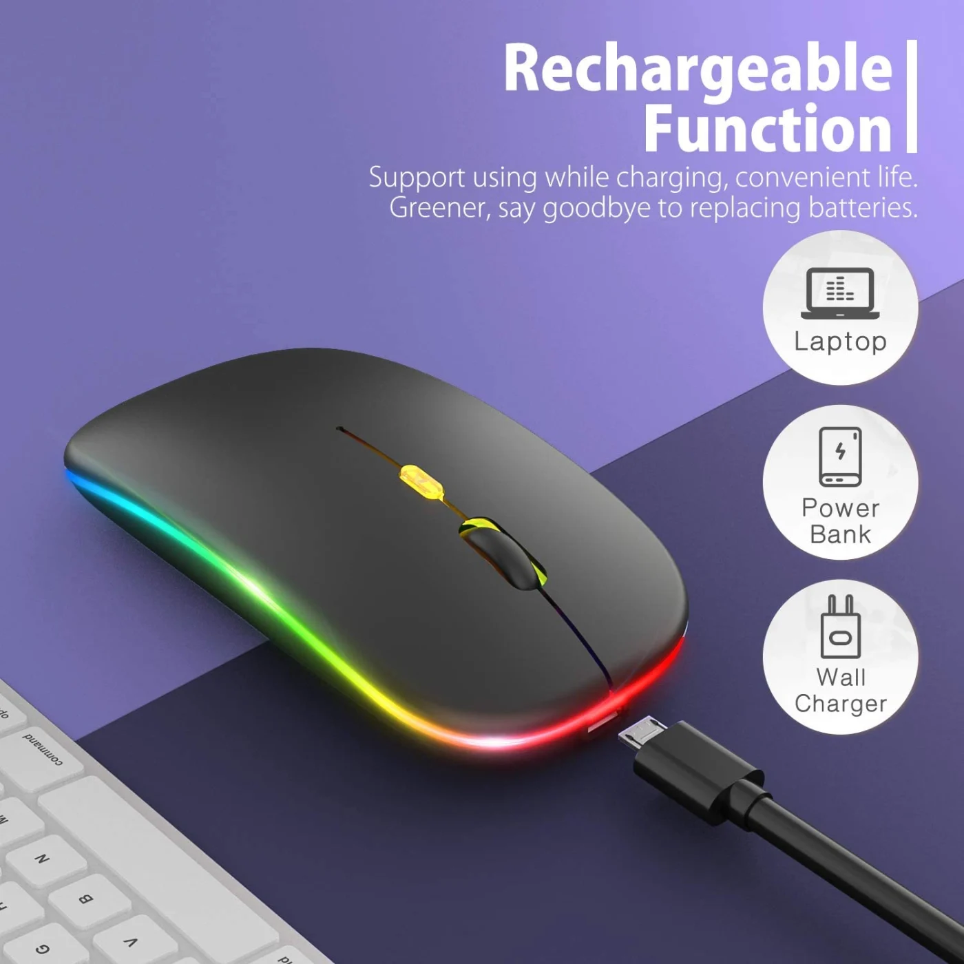 Mouse Inalámbrico USB/Bluetooth RGB – HP