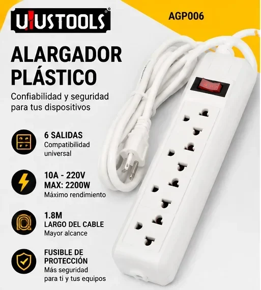 Regleta de 6 tomas de 1.8M – Uyustuls