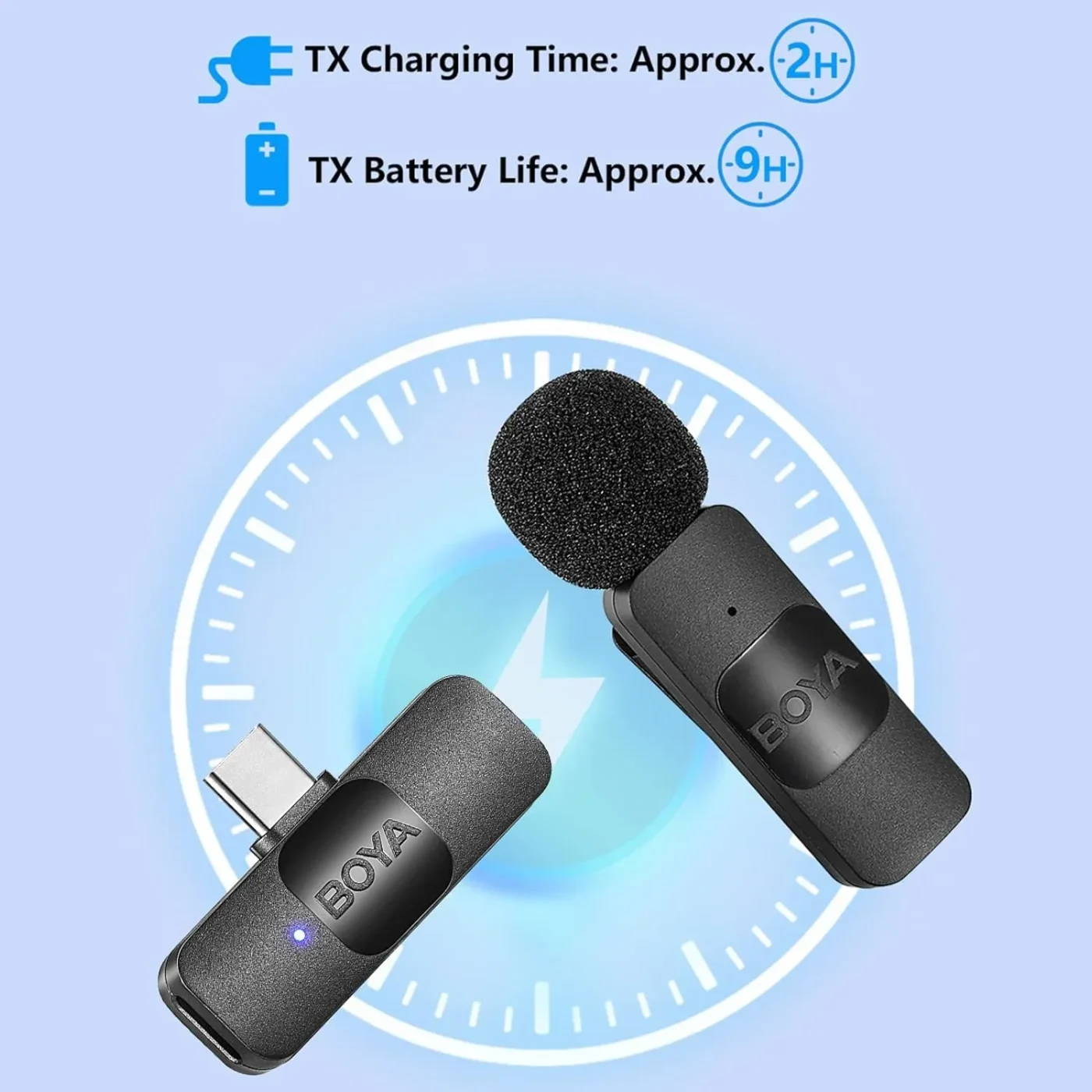 Micrófono inalámbrico USB-C, mini micrófono de solapa con cancelación de ruido