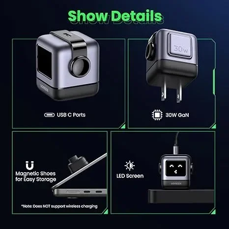 Cargador USB-C 30w Nexode Robot Gan – Ugreen