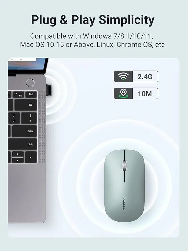 Mouse Inalambrico (Verde) – Ugreen