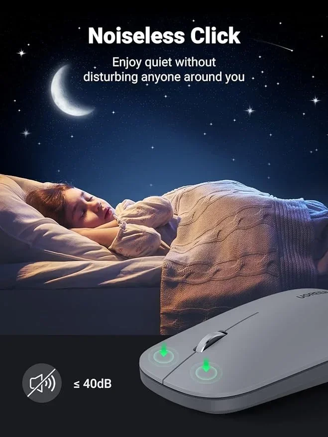 Mouse Inalámbrico (Gris) – Ugreen