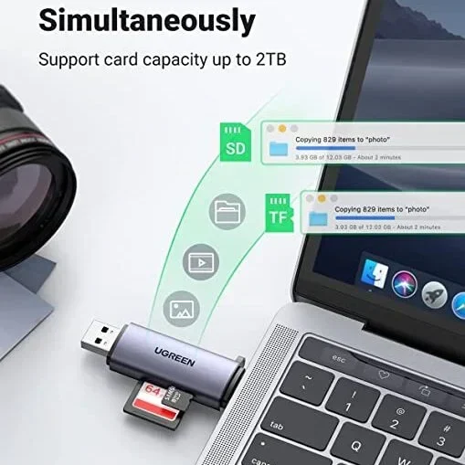 Lector de tarjetas (SD/TF) USB 3.0/USB-C – Ugreen