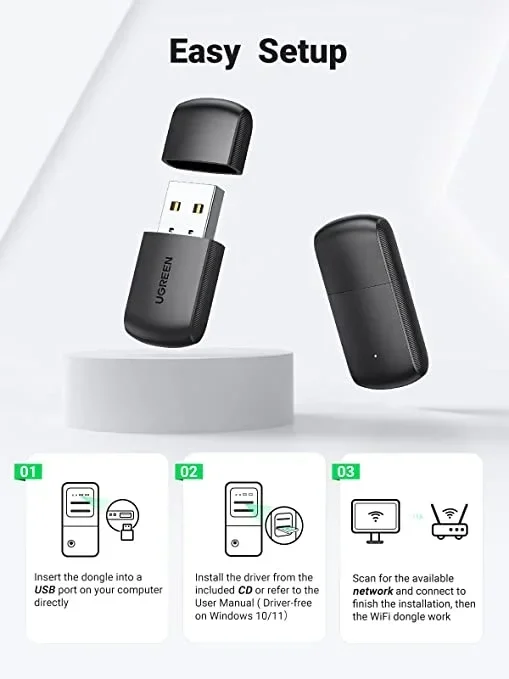 Receptor Wifi 11ac Dual-Band USB (AC650) – Ugreen