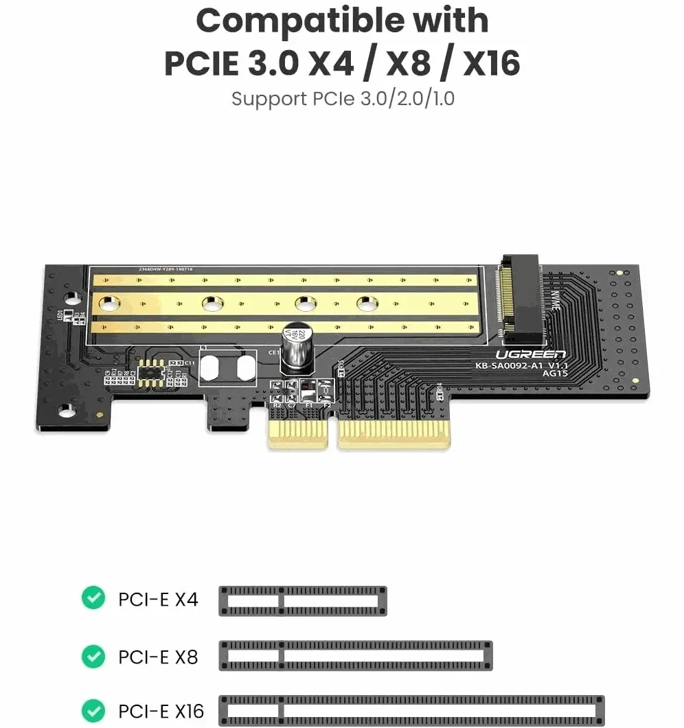 Tarjeta PCI-Express para M.2 NVMe – Ugreen