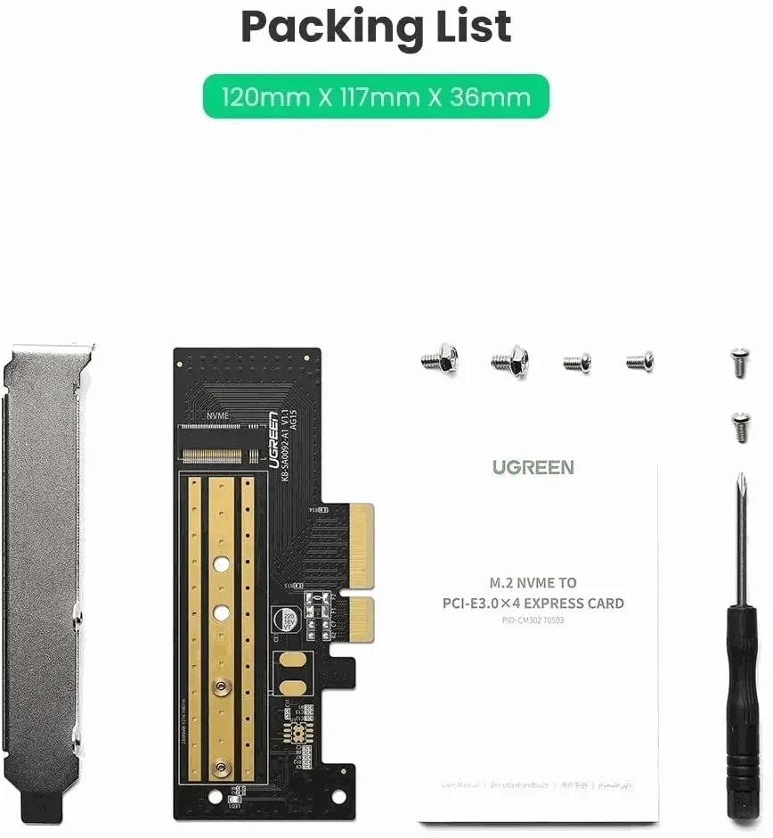 Tarjeta PCI-Express para M.2 NVMe – Ugreen