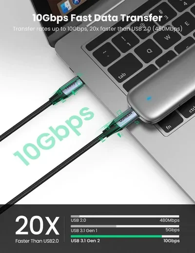 Cable USB C 3.1 soporta 5A de 1m – Ugreen