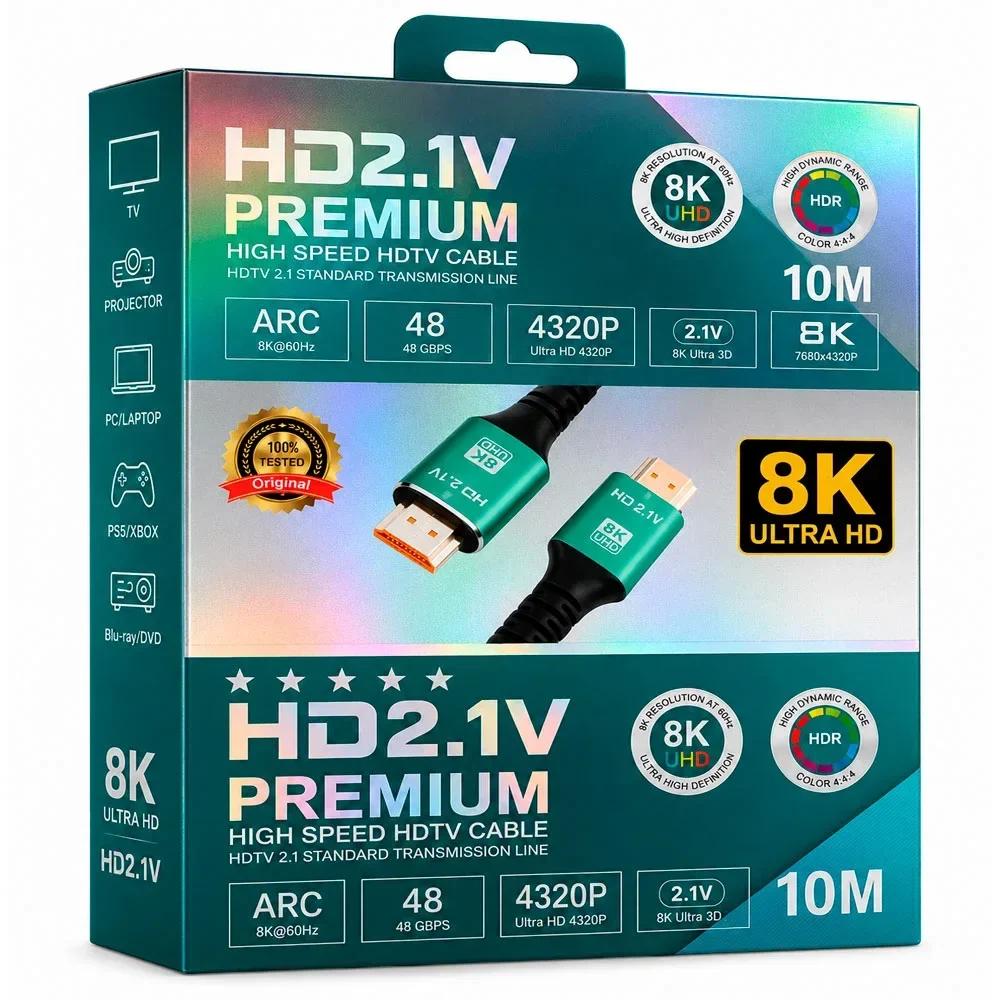 Cable HDTV de alta velocidad HD2.1V Premium de 10 metros – Rotec