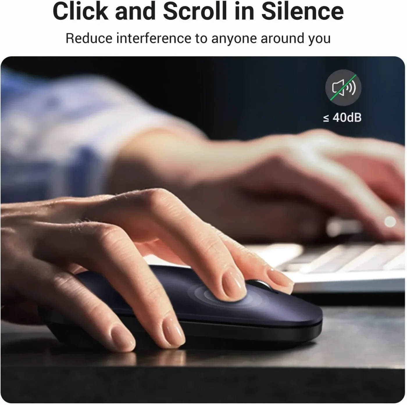 Mouse Inalámbrico (Negro) – Ugreen