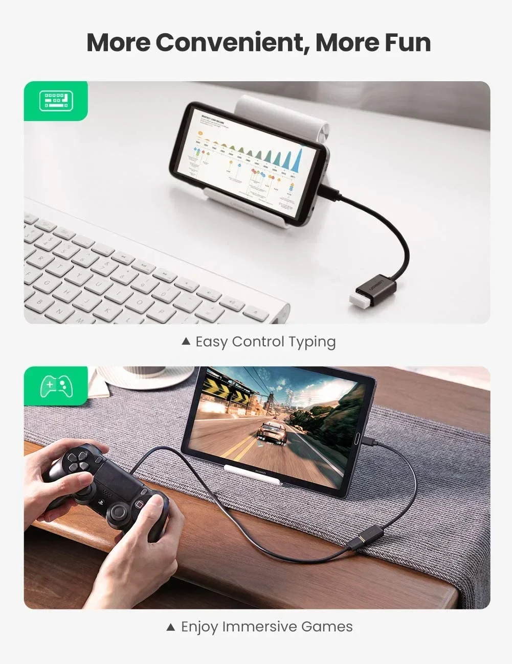Cable micro USB 2.0 OTG – Ugreen