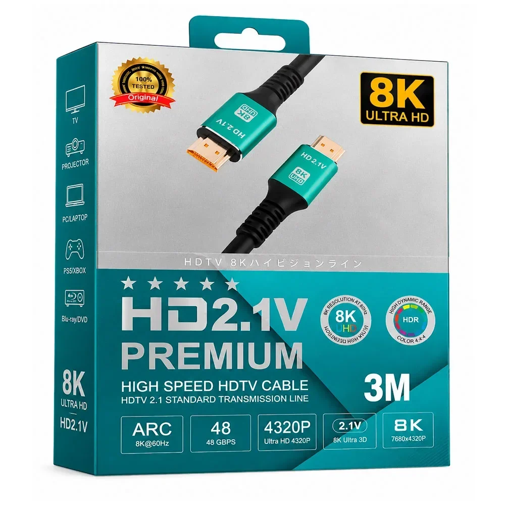 Cable HDTV de alta velocidad HD2.1V Premium de 3 metros – Rotec