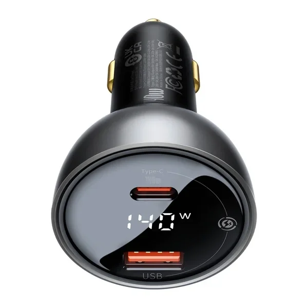 Cargador Dual USB-C/USB para Cigarrera de 140w – Baseus