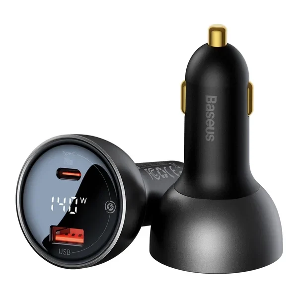 Cargador Dual USB-C/USB para Cigarrera de 140w – Baseus