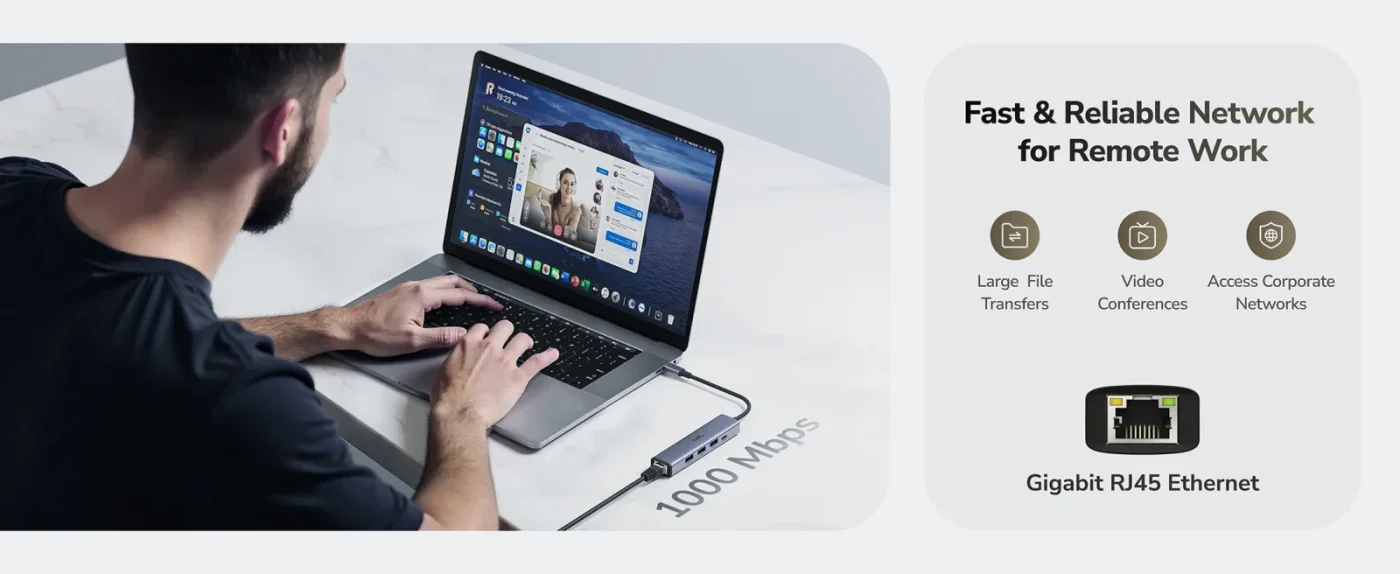 Dock Station USB-C 5 en 1 Multifunción – Cudy