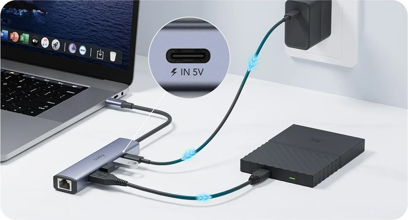 Dock Station USB-C 5 en 1 Multifunción – Cudy
