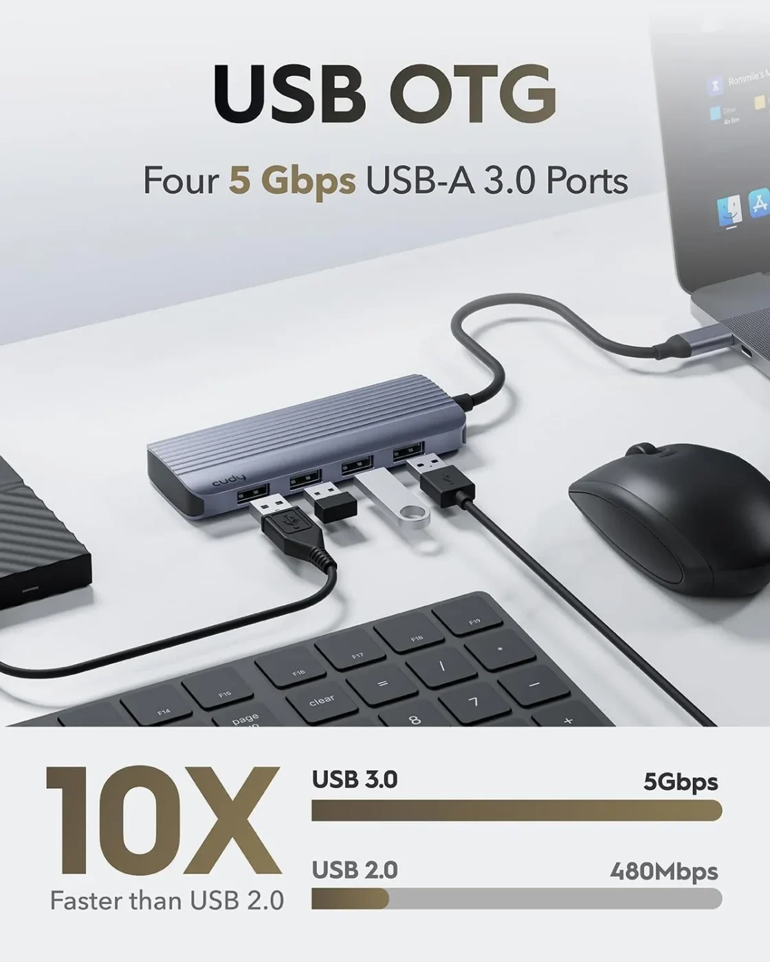 Dock Station USB-C 6 en 1 para laptop o mac – Cudy