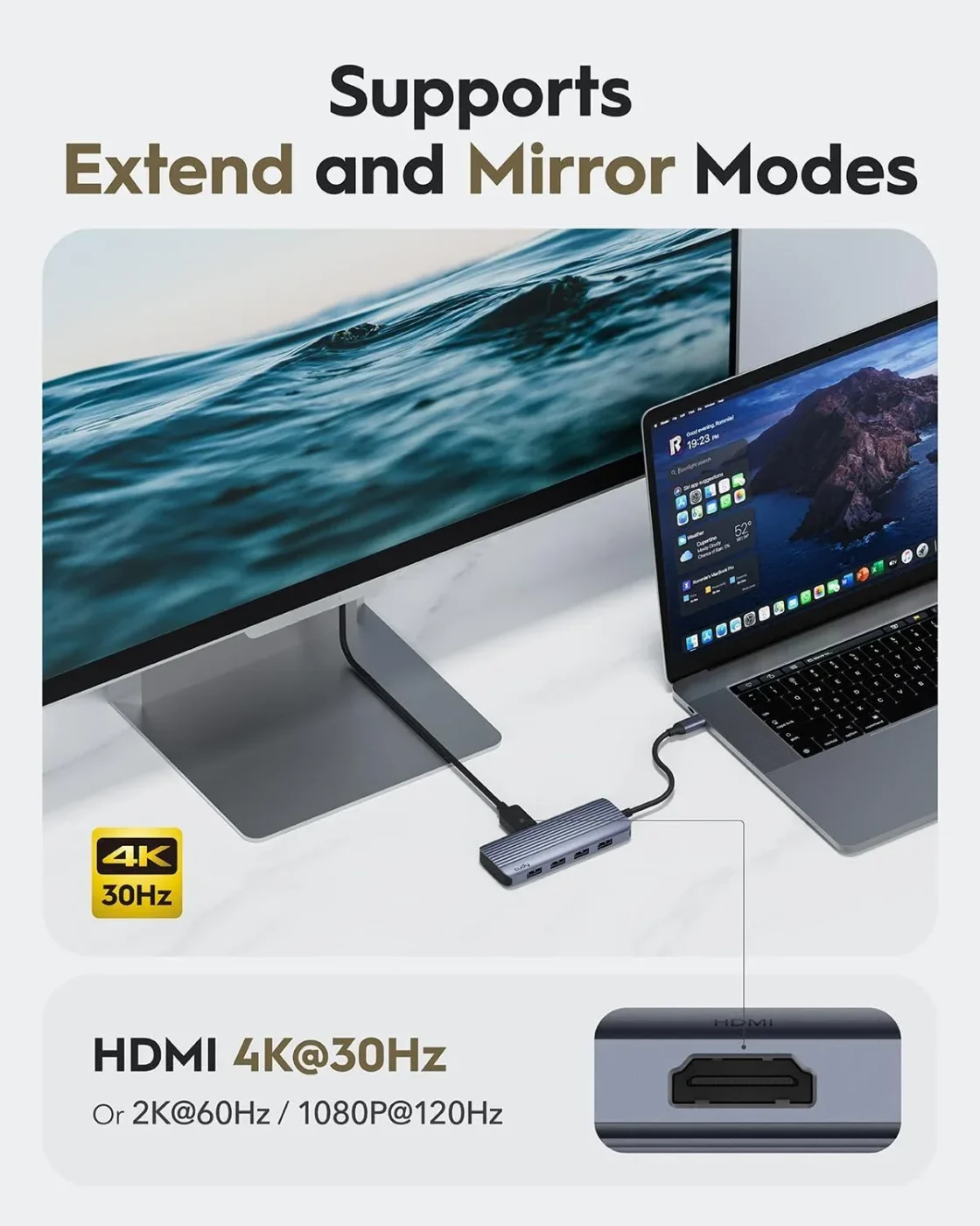 Dock Station USB-C 6 en 1 para laptop o mac – Cudy