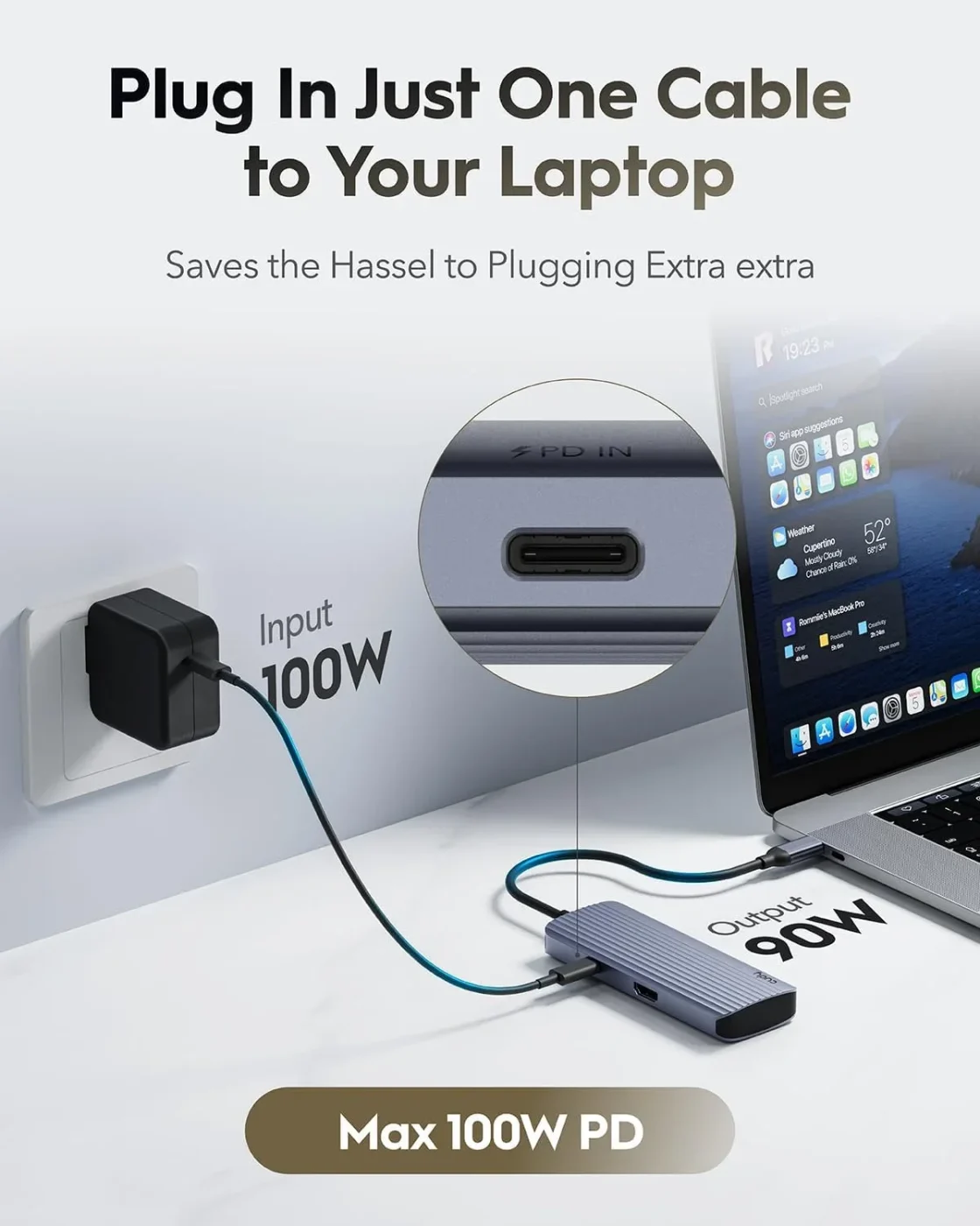 Dock Station USB-C 6 en 1 para laptop o mac – Cudy