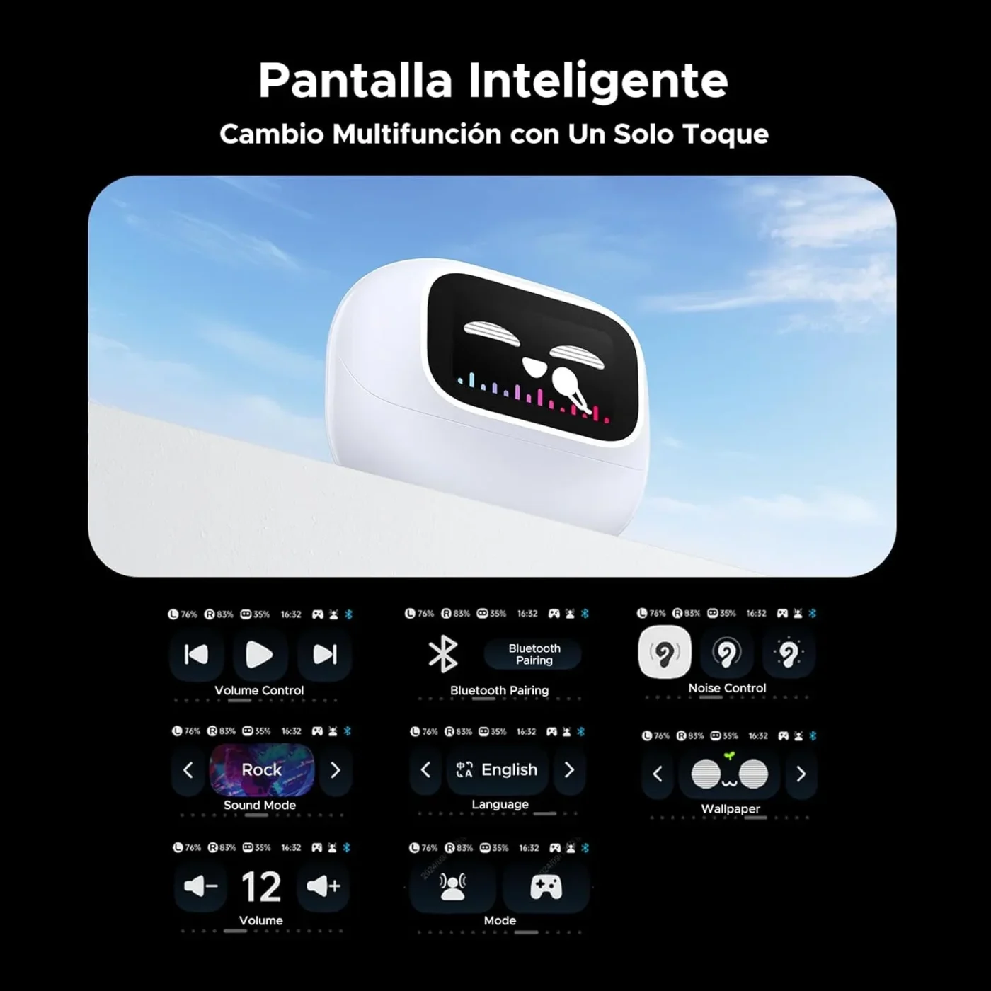 Audífonos Inalámbricos Bluetooth 5.4  con Pantalla Inteligente Táctil – Ugreen