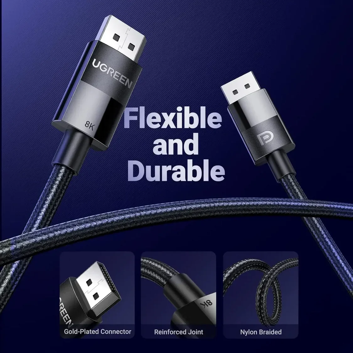 Cable DisplayPort 8K V1.4 de 1M – Ugreen