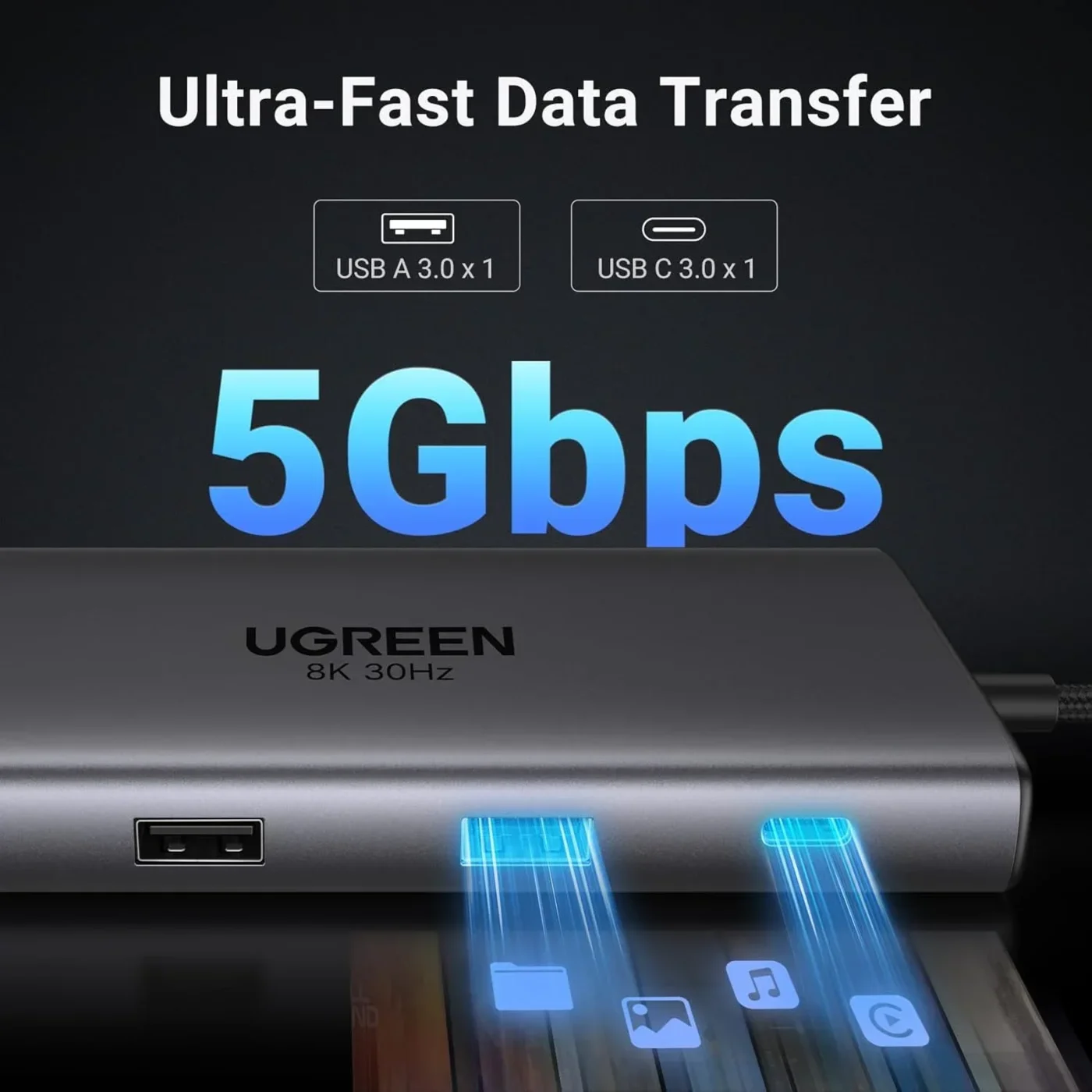 Dock Station 10 en 1 Revodok Pro 210 USB C Dock Dual