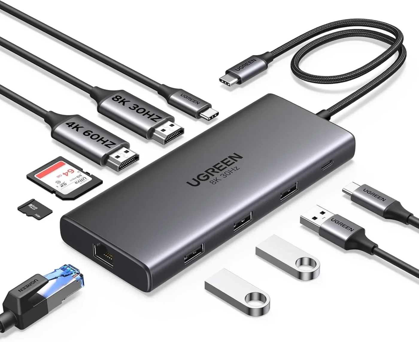Dock Station 10 en 1 Revodok Pro 210 USB C Dock Dual