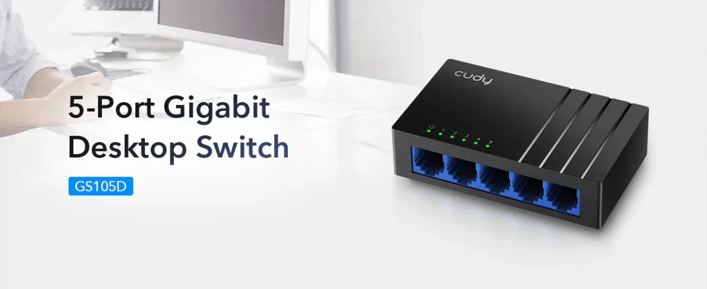 Switch de red de 5 puertos 10/100/1000Mbps – Cudy