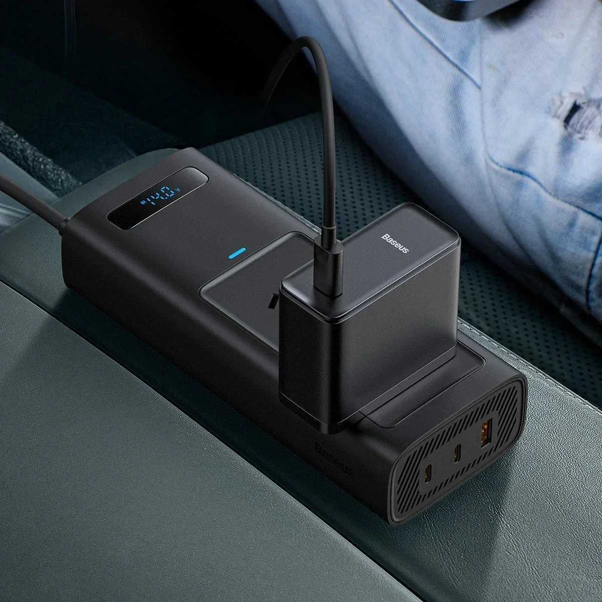 Inversor de corriente para coche + cargador rápida de 150W