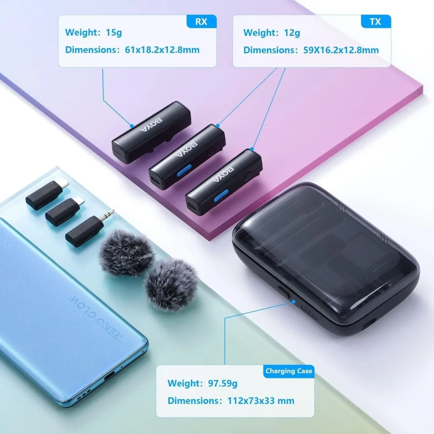Micrófono inalámbrico con usb C 2.4 GHz «BOYA»