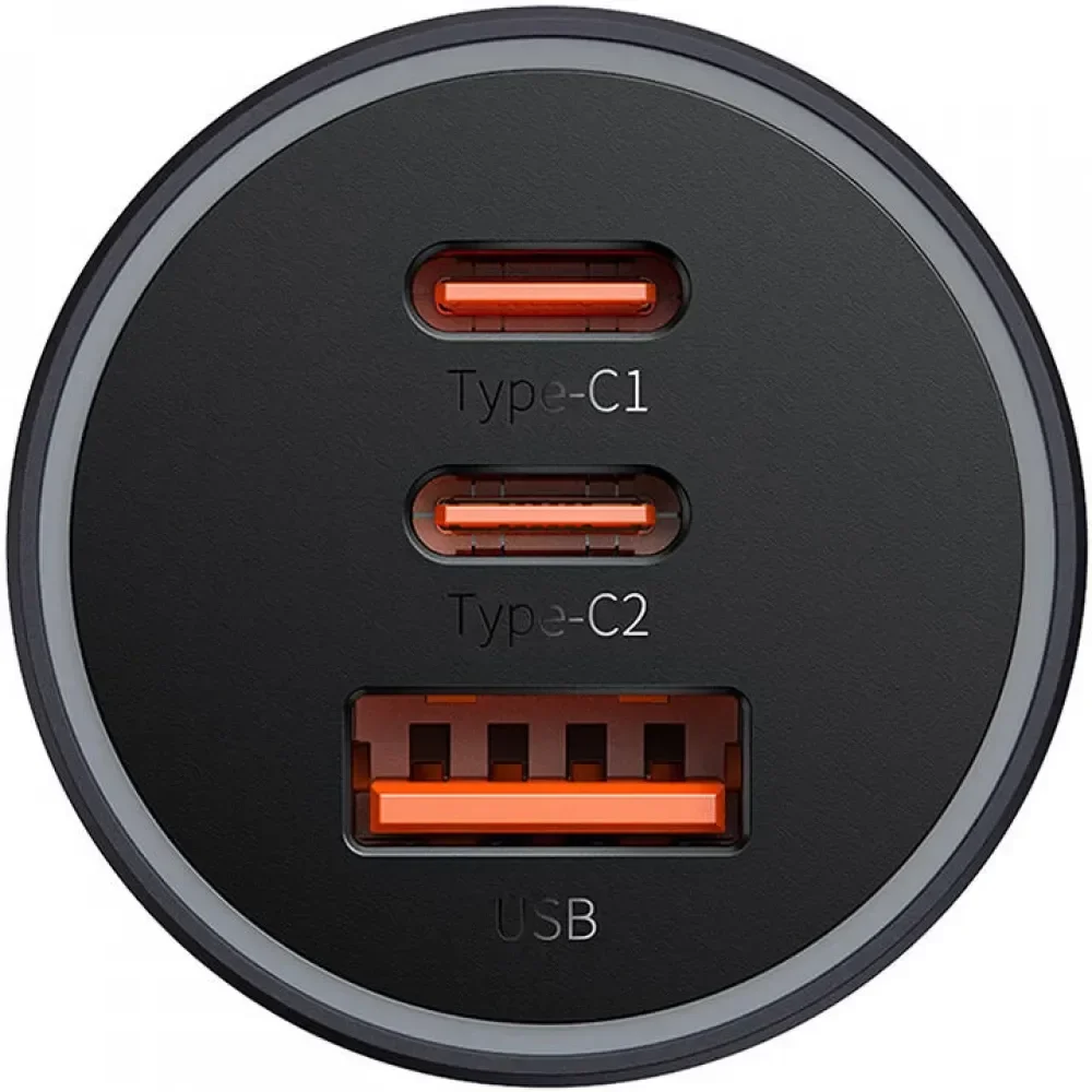 Cargador triple 2 USB C – USB cigarrera de 65w