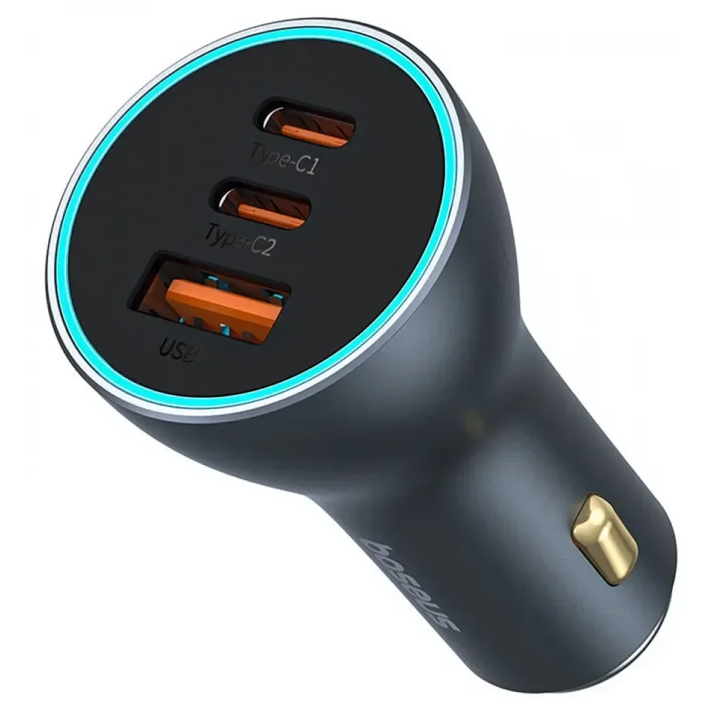 Cargador triple 2 USB C – USB cigarrera de 65w