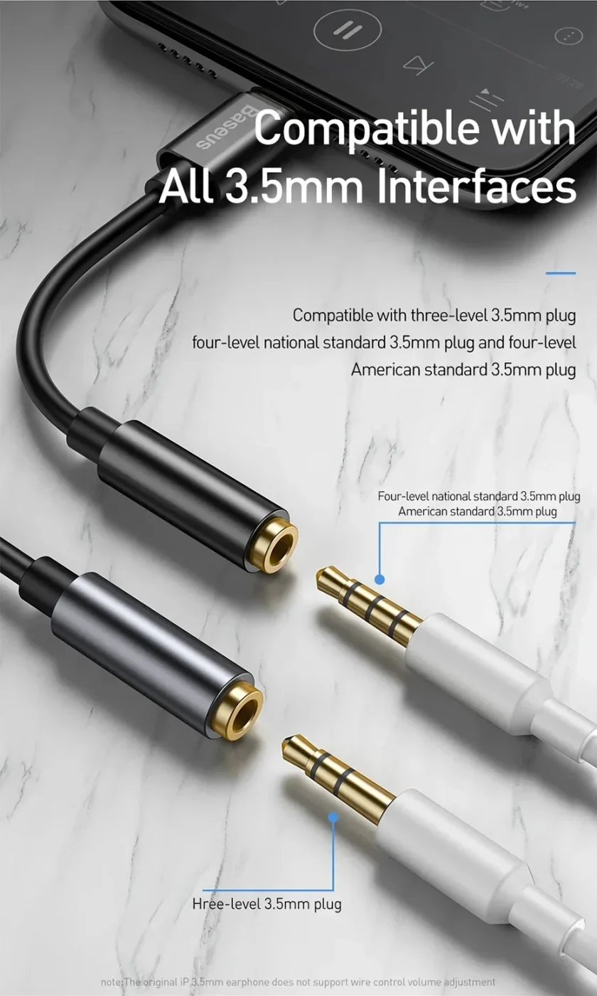 Adaptador USB-C al conector de auriculares jack 3,5 mm – Baseus