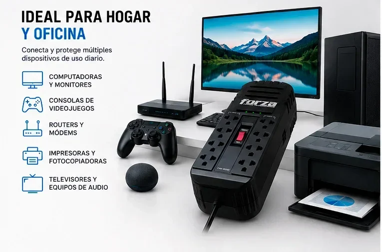 Estabilizador de corriente de 2200va/1100 Watts – Forza