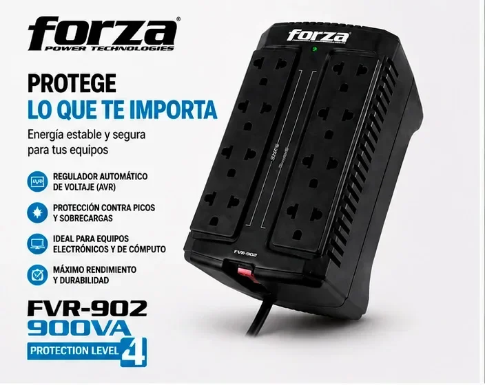 Estabilizador de corriente de 900VA/450 Watts – Forza