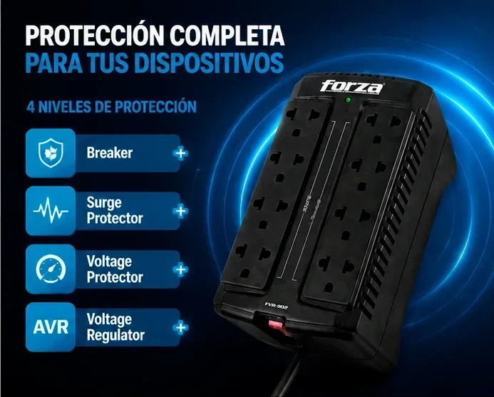 Estabilizador de corriente de 900VA/450 Watts – Forza