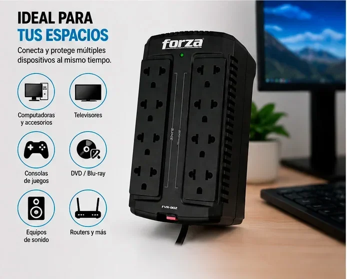 Estabilizador de corriente de 900VA/450 Watts – Forza