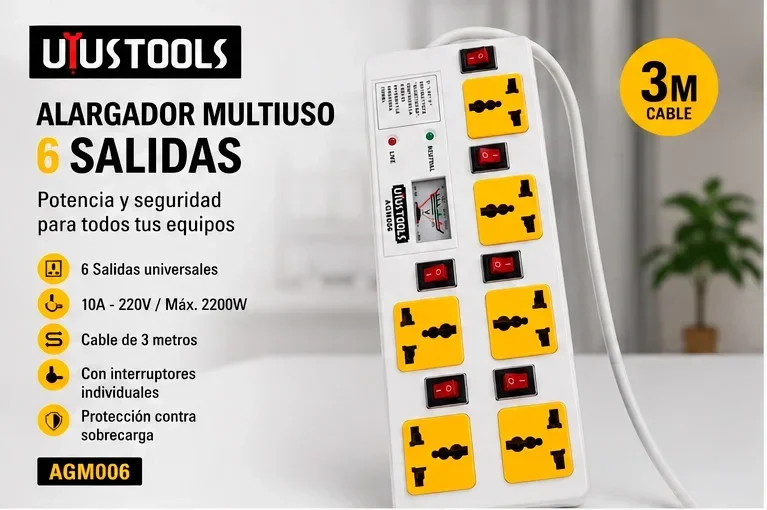 Regleta de 6 tomas universal de 3M – Uyustuls