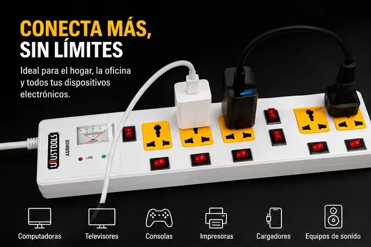 Regleta de 6 tomas universal de 3M – Uyustuls