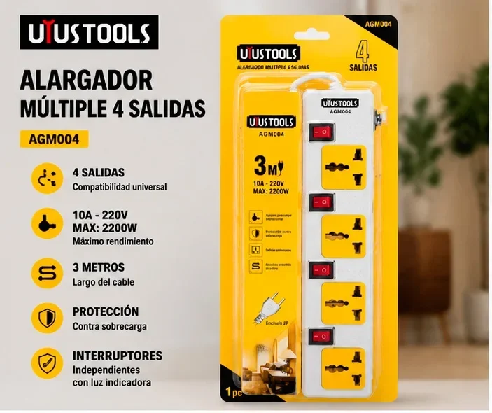 Regleta de 4 tomas universal de 3M – Uyustuls