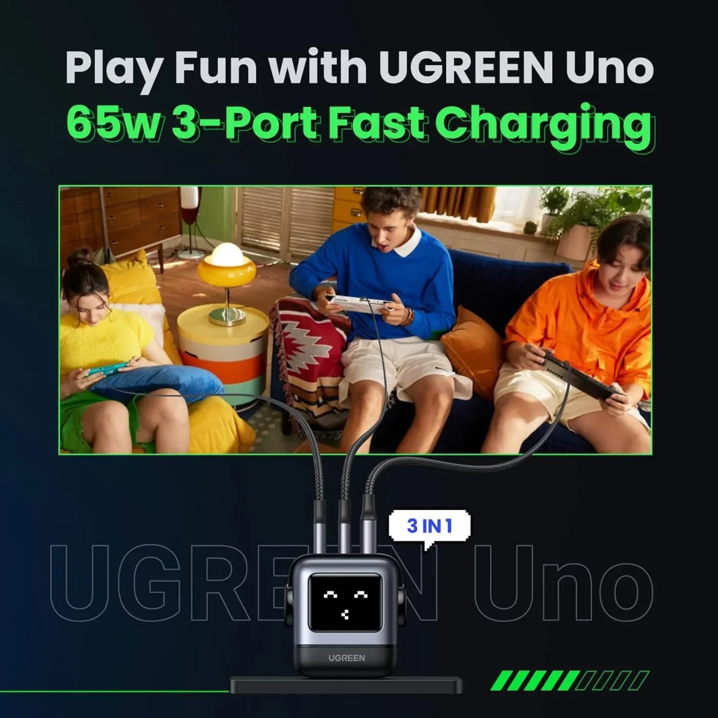 Cargador USB-C/A 65w Nexode Robot Gan