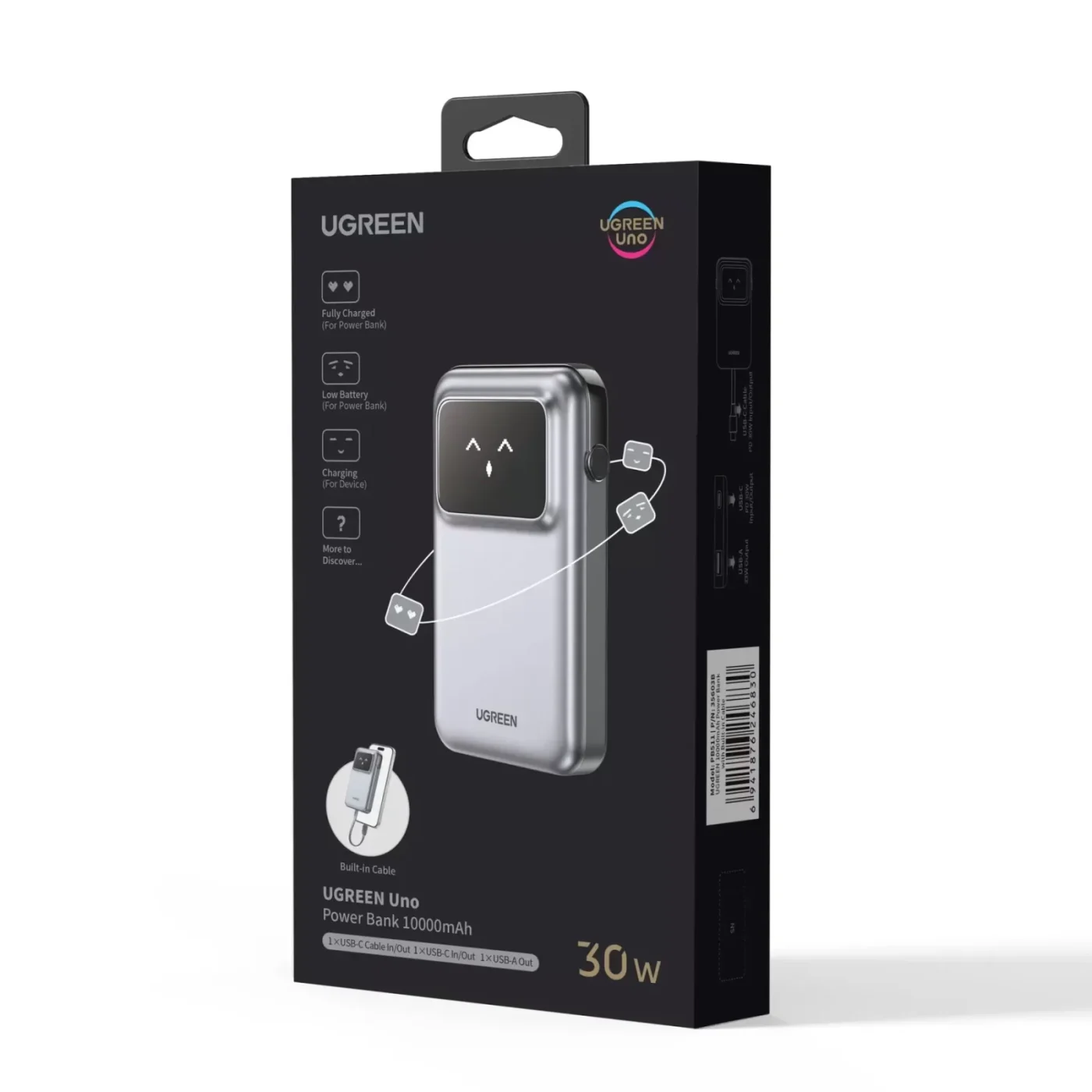 Power Bank Robot de 10.000mAh con cable 30w – Ugreen