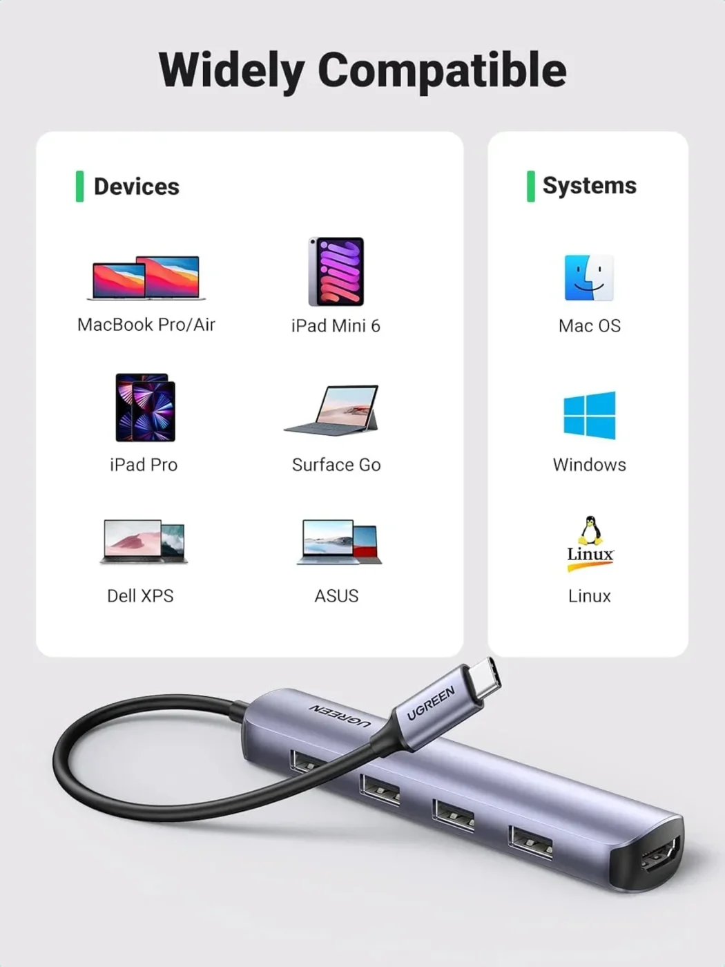 Dock Station USB-C con x4 USB 3.0/HDMI