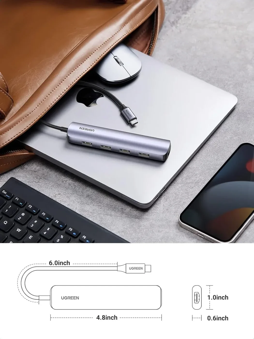 Dock Station USB-C con x4 USB 3.0/HDMI
